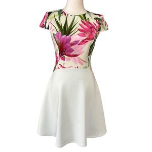 open lace back dress Women's LIORRA-Printed Organza Belted Midi Dress  Poseidon Brands (Pty) Ltd
